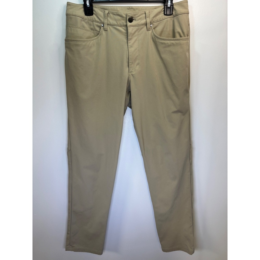 Lululemon Commission Pant Slim Mens 33x31‎ Khaki Tan Technical Stretch Chino